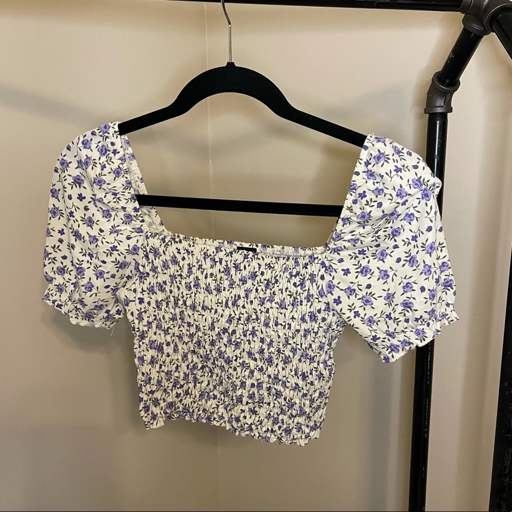 Urban Outfitters Purple Floral crop top